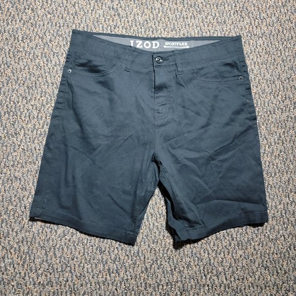 NWT Izod Men's 34 Waist Black Modern Fit 9" Shorts Sportflex Waistband Size 34 - Picture 12 of 16